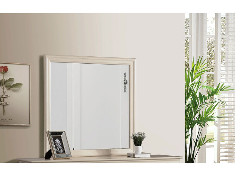 38 in. x 38 in. Classic Square Wood Framed Dresser Mirror
