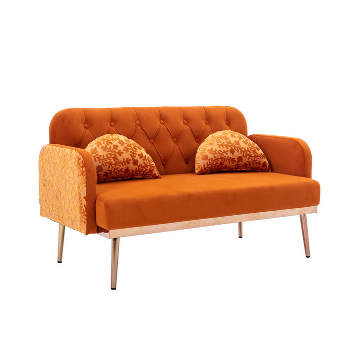 Velvet Sofa, Accent Sofa .Loveseat Sofa With Metal Feet