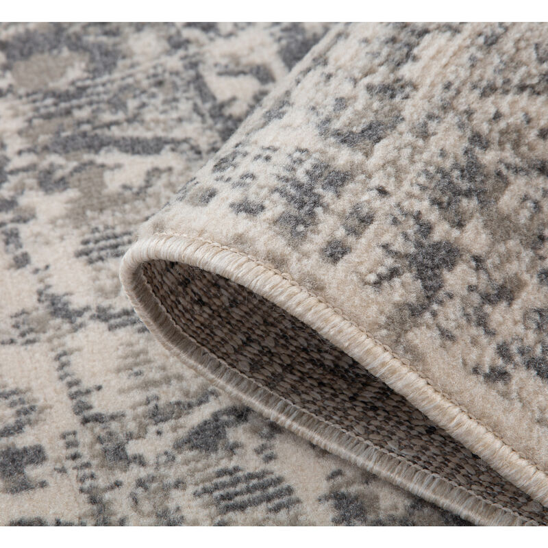 Alpine Dale Medium Gray Medallion Area Rug 7'10" x 10'2"