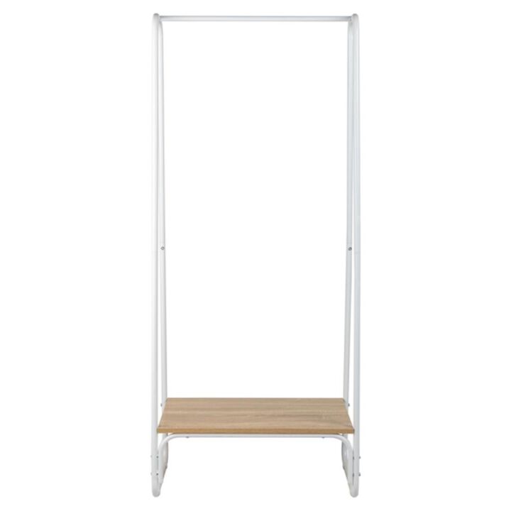 Freestanding Clothes Rack with Shelf, Adjustable Garment Rack for Clothing Storage