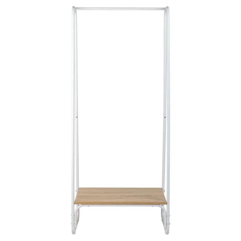 Freestanding Clothes Rack with Shelf, Adjustable Garment Rack for Clothing Storage