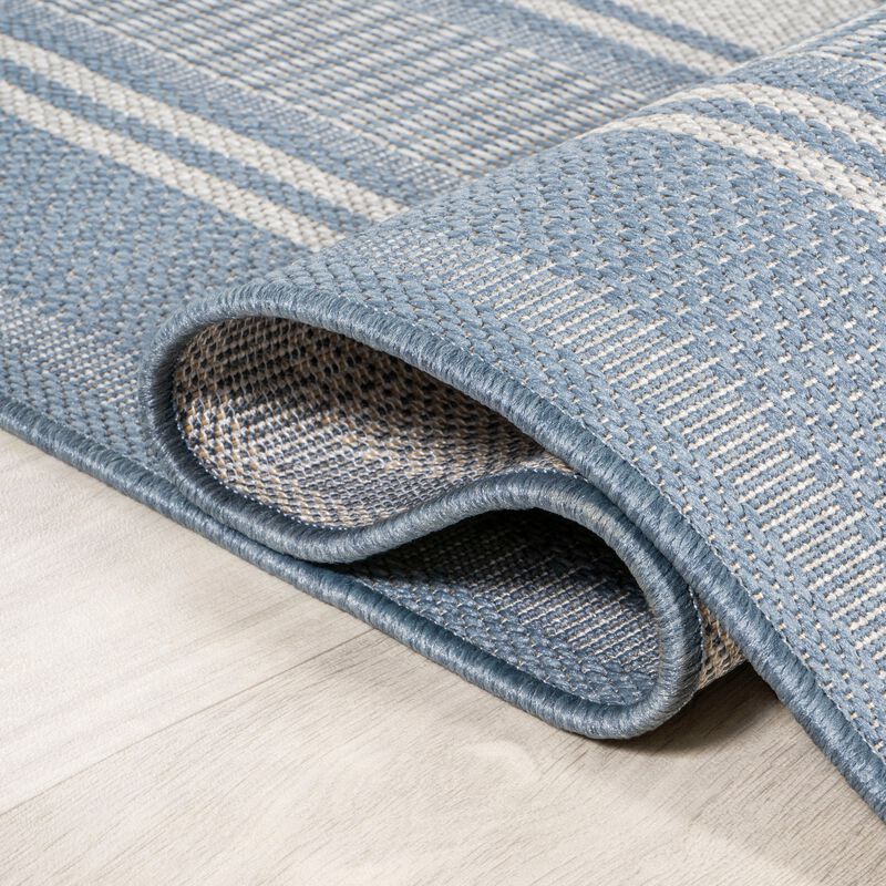 Haynes Modern Double Stripe Indoor/Outdoor Area Rug