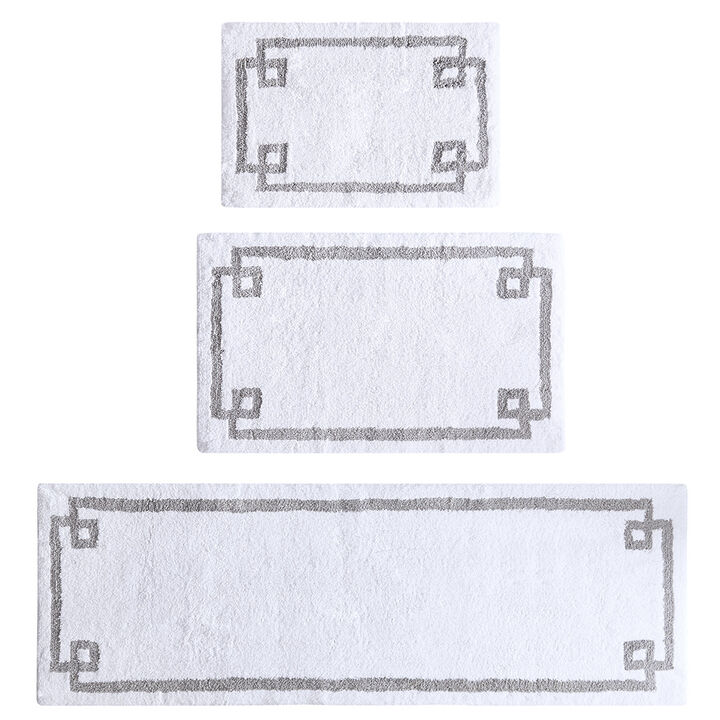 Gracie Mills Tiffany Bordered Medium Pile Tufted Cotton Bath Rug" - 24x72"