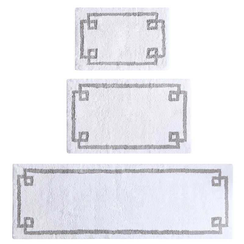 Gracie Mills Tiffany Bordered Medium Pile Tufted Cotton Bath Rug" - 24x72"
