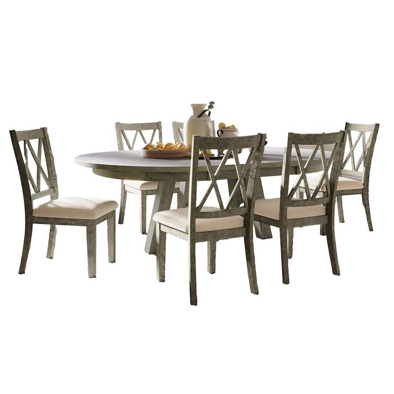Jofran Solid Wood Seven Piece Counter Height Dining Table Set