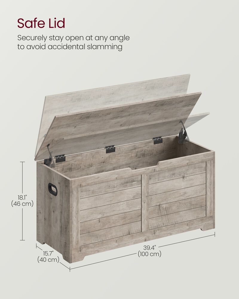Storage Chest with 2 Safety Hinges