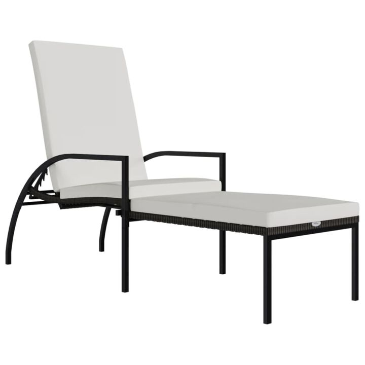 vidaXL Comfortable Sun Lounger with Footrest - PE Rattan Brown - Adjustable Backrest - Ideal for Poolside, Balcony, Garden - Sturdy Steel Frame - Wide Armrests and High Backrest