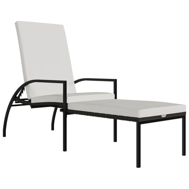 vidaXL Comfortable Sun Lounger with Footrest - PE Rattan Brown - Adjustable Backrest - Ideal for Poolside, Balcony, Garden - Sturdy Steel Frame - Wide Armrests and High Backrest