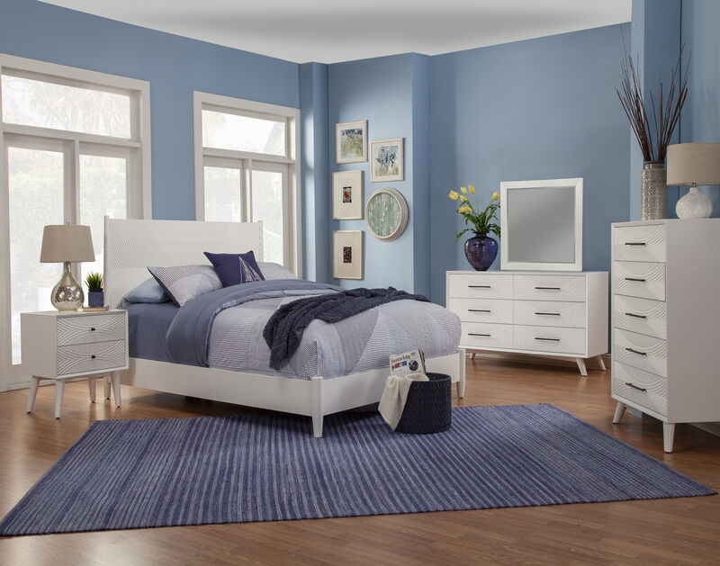 Tranquility Queen Panel Bed, White
