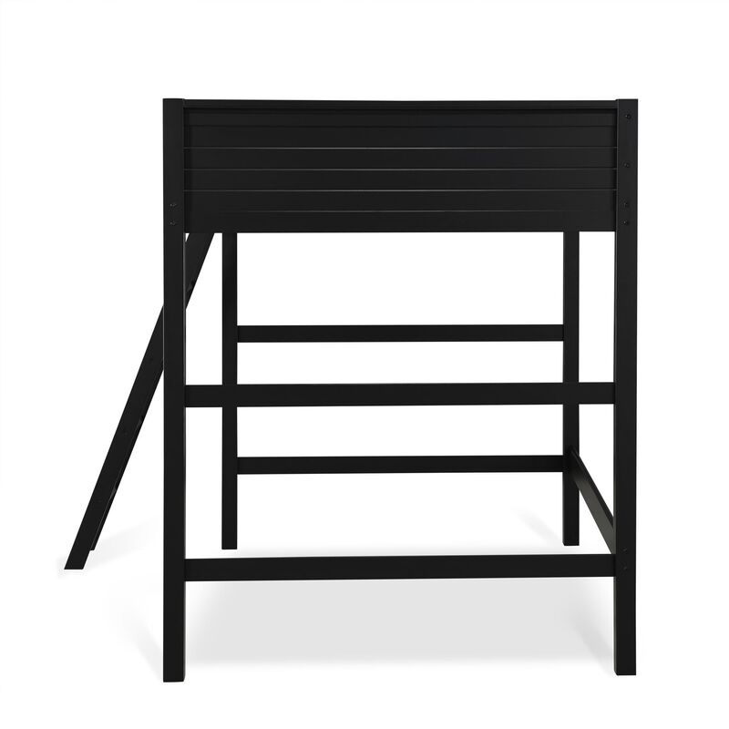 DHP Carlson Full Size Wooden Loft Bed with Ladder and Safety Railings