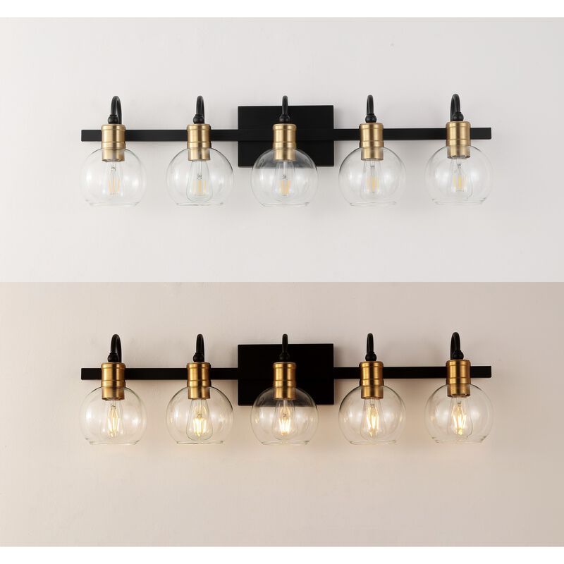 Marais Iron/Glass Rustic Vintage LED Vanity Light