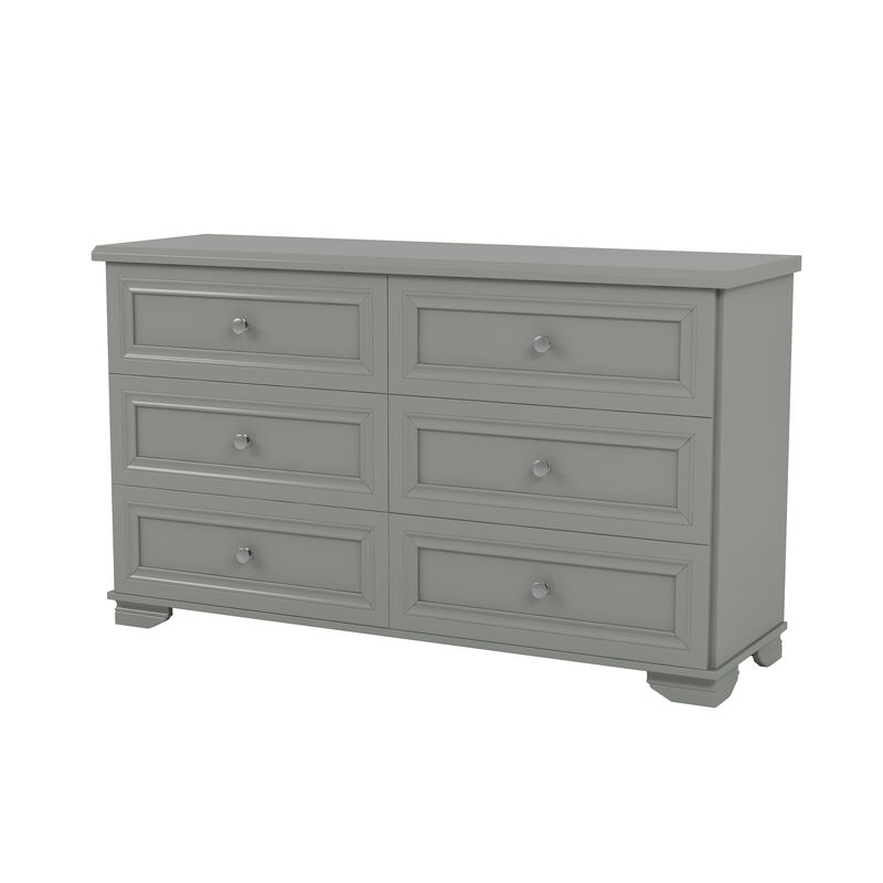 Merax 6 Drawers Dresser Storage Cabinet with Metal Handles