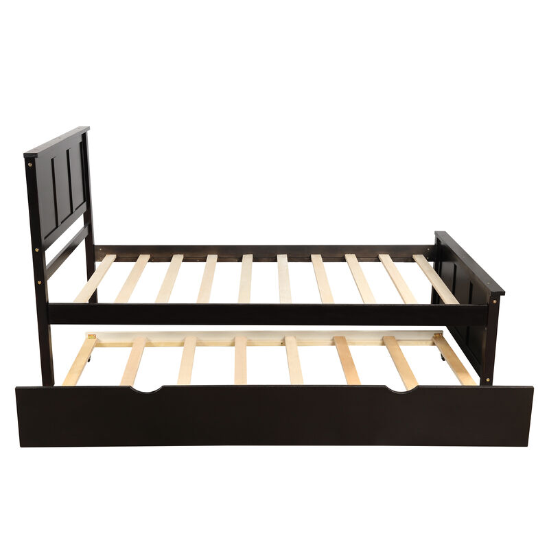 Merax Platform Bed with Twin Trundle