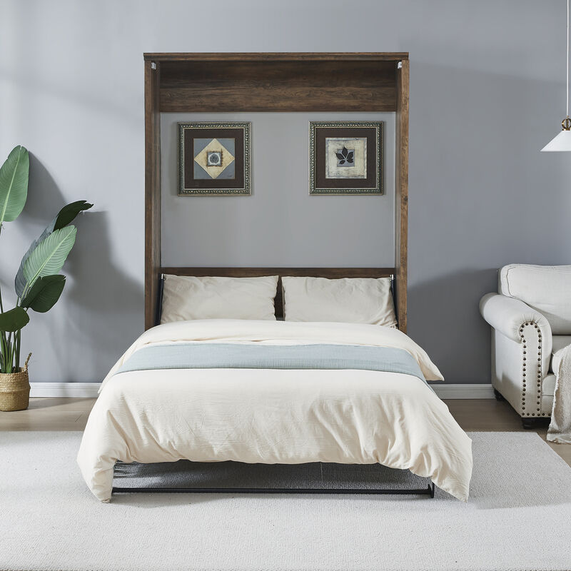 Merax Retro Style Murphy Bed  Wall Cabinet