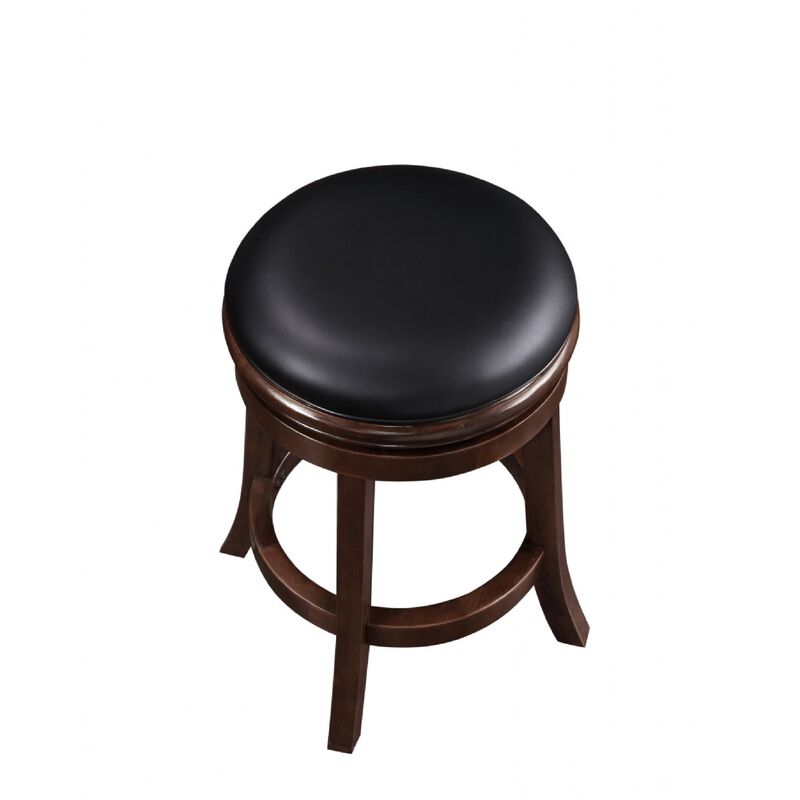 Sabi Swivel Counter Stool, Solid Wood, Faux Leather
