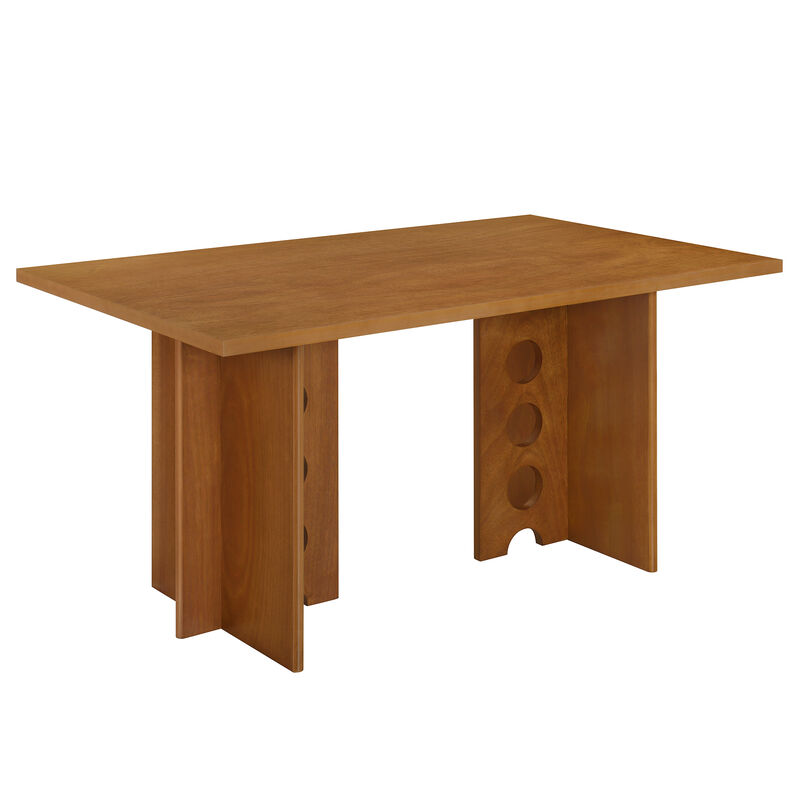 Merax  Modern Double Pedestal 6-Piece Dining Set