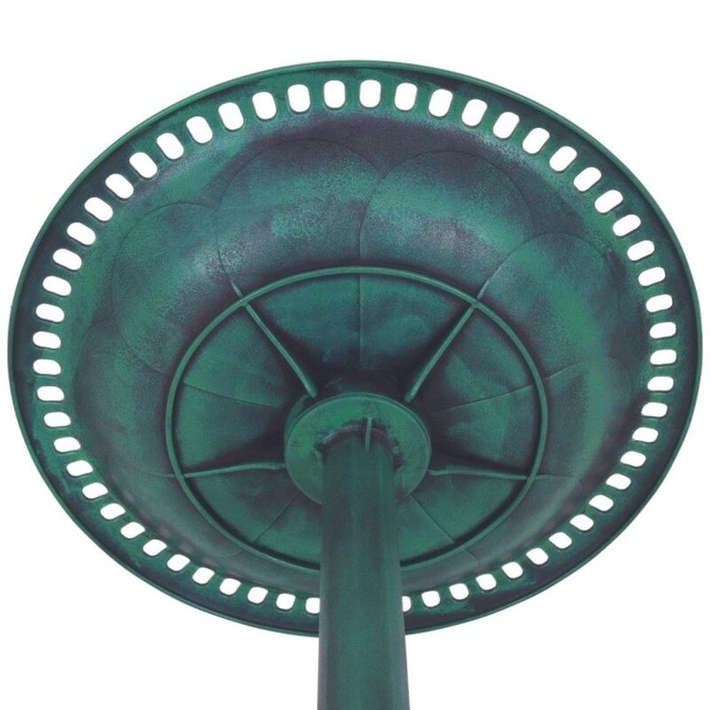 Hivvago Outdoor Garden Green Pedestal Bird Bath Feeder