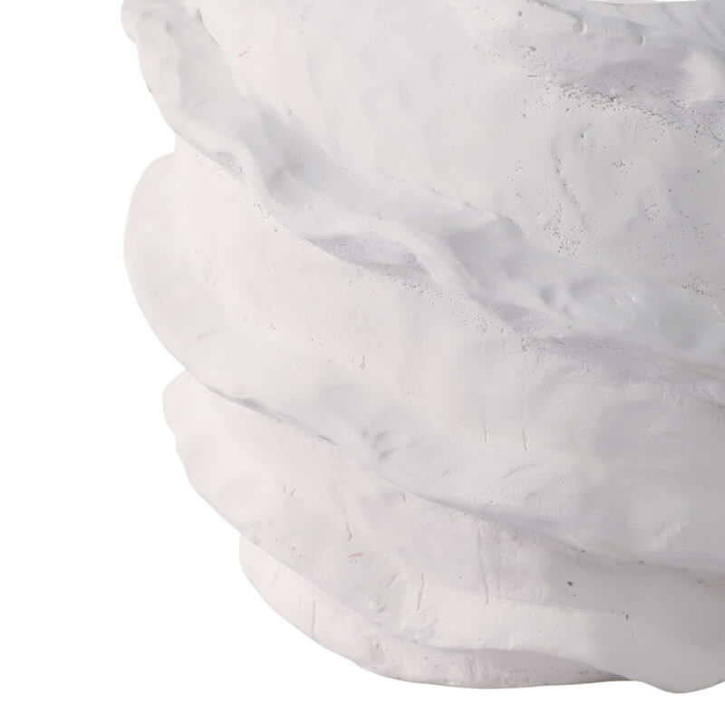 7" Flutter Trim Planter, White