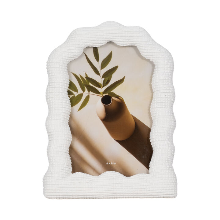 4"x6" Wht Resin Arch Photo Frm