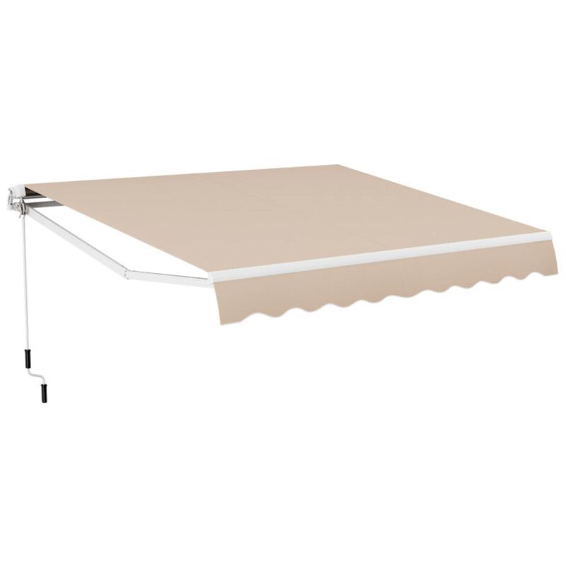 Hivvago Outdoor Manual Retractable Awning Cover Shelter Patio Sun Shade
