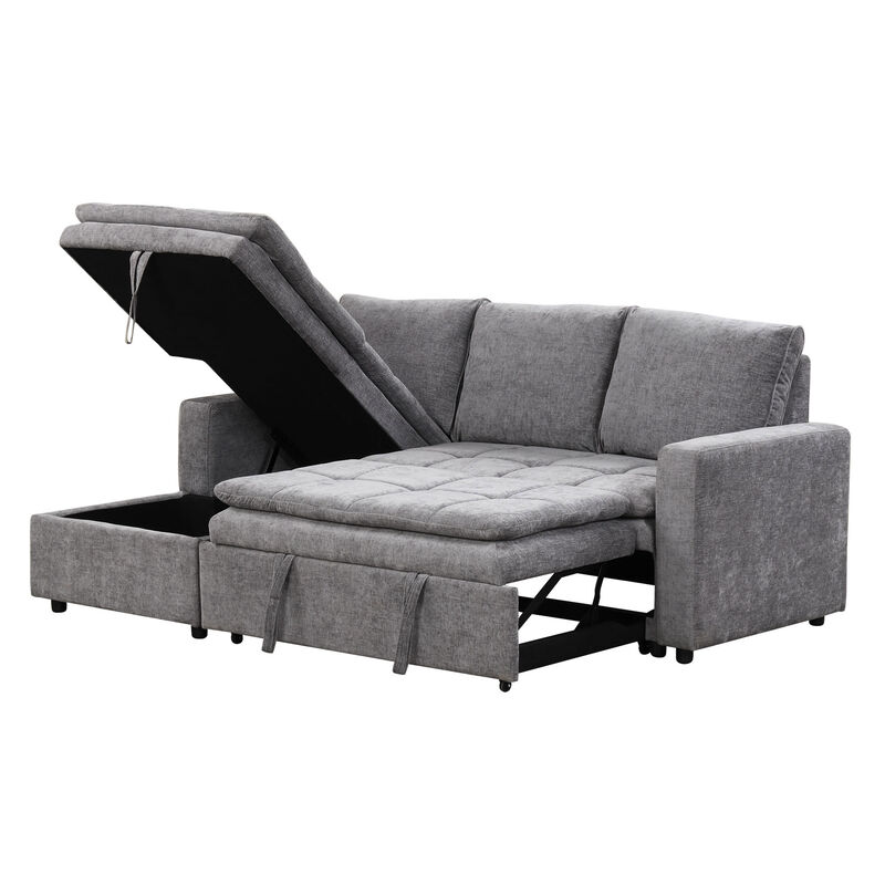 Merax Polyester Sectional Sofa Bed with Storage Space
