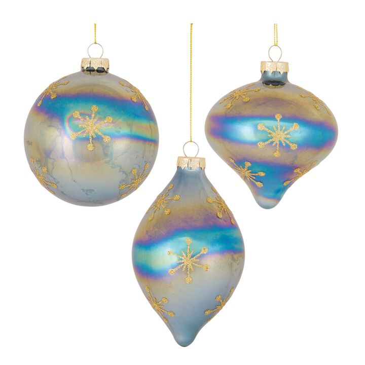 Ornament (Set of 6) 4".75"H, 4.75"H, 6"H Glass