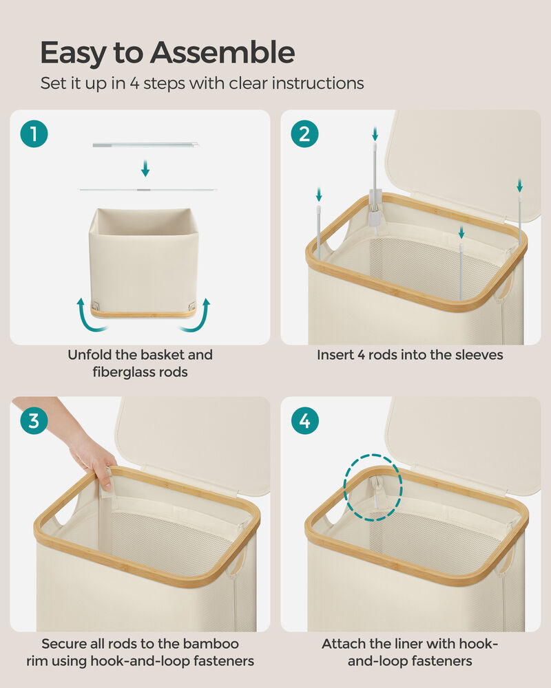 23.8 Gallons (90L) Laundry Hamper with Lid