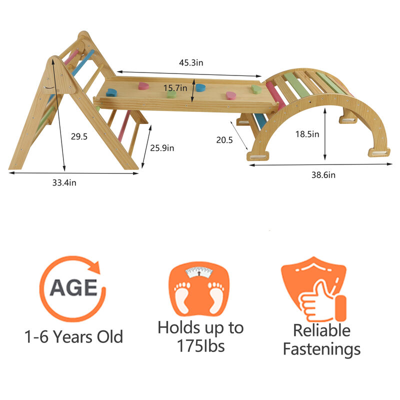 Avenlur Hazel Wood Pikler Triangle Set, Rocker