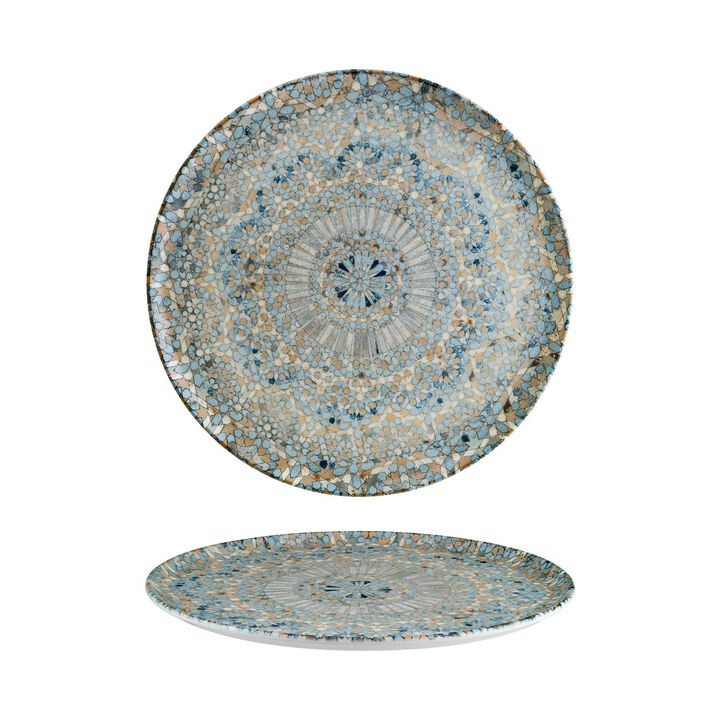 Luca Mosaic Matte dia.12.75" Round Decorated Porcelain Plate