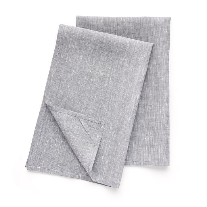 Solino Home 100% Pure Linen Kitchen Towels Set of 2 - 17 x 26 Inch | Athena