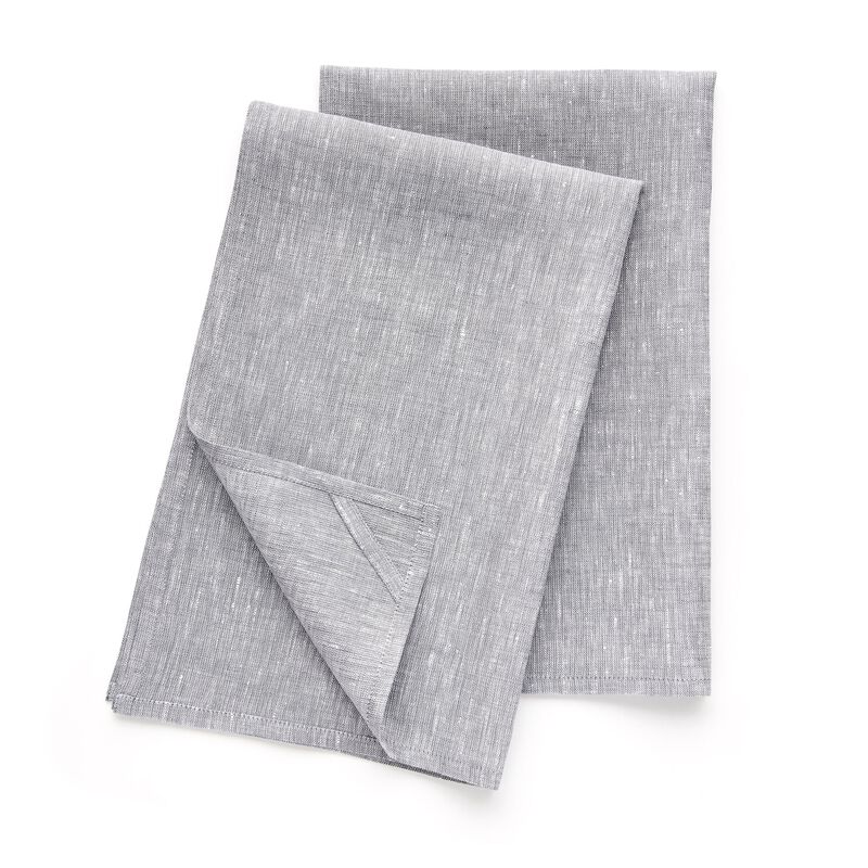 Solino Home 100% Pure Linen Kitchen Towels Set of 2 - 17 x 26 Inch | Athena