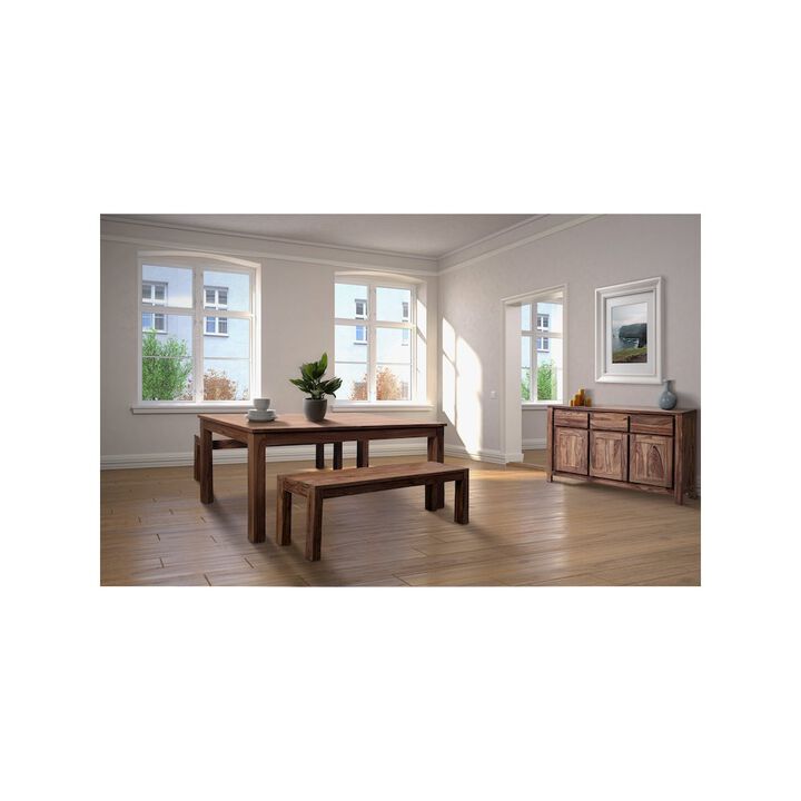 Porter Designs Urban Solid Sheesham Wood 72 - 96 Butterfly Extension Dining Table, Natural