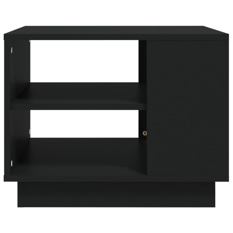 vidaXL Coffee Table Black 21.7"x21.7"x21.7" Chipboard