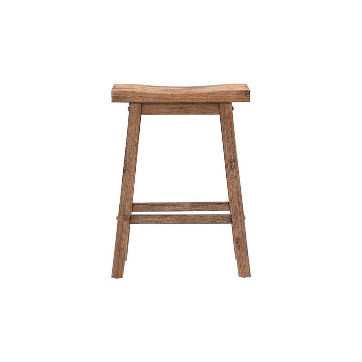 Boraam Sonoma Backless Saddle Counter Stool - Barnwood Wire-Brush