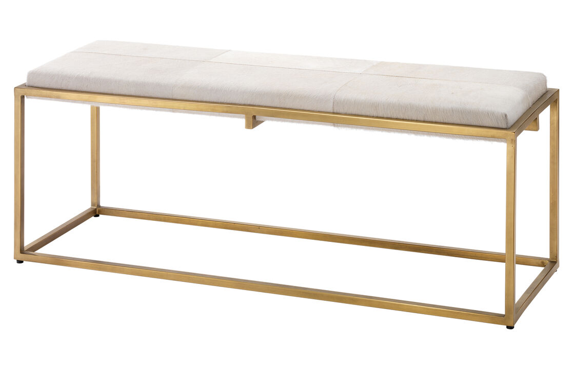 Shelby Hide Bench - White