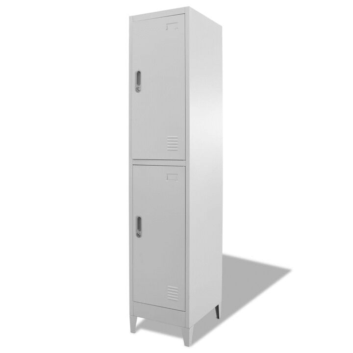 vidaXL Locker Cabinet with 2 Compartments 15"x17.7"x70.9"