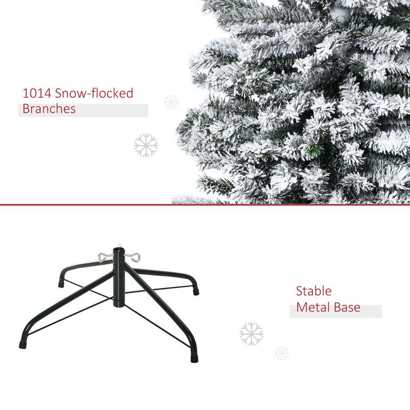 9' Artificial Snow Flocked Christmas Holiday Pencil Tree Winter Xmas Decoration