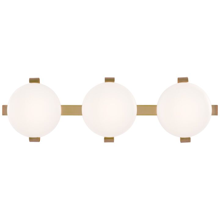Marisol 28" Bath Bar in Soft Brass with White Glass