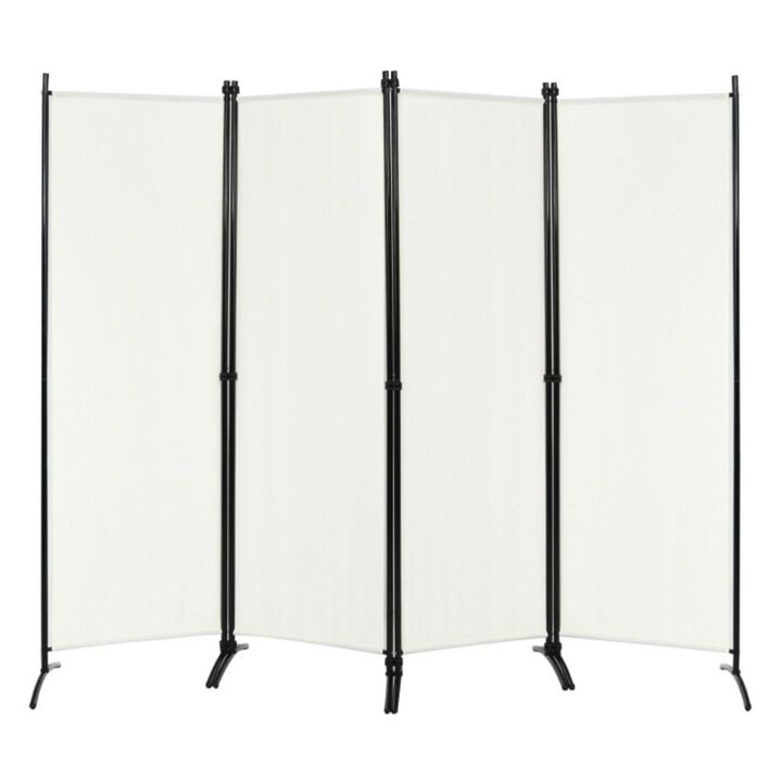 Hivvago 4-Panel  Room Divider with Steel Frame