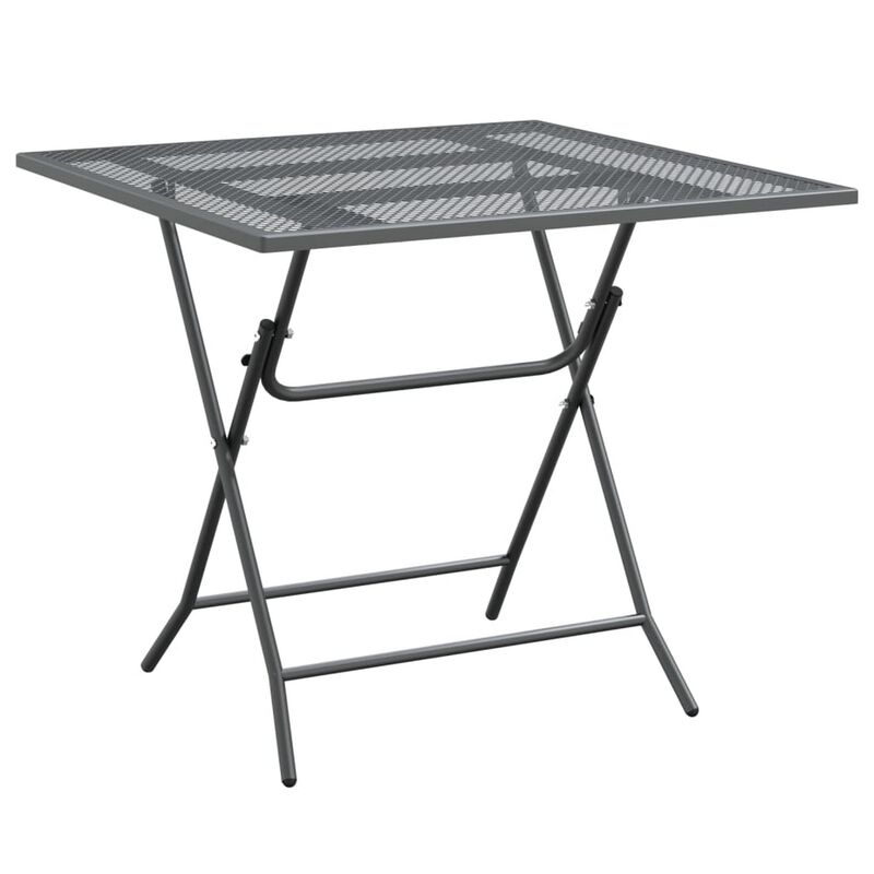 Yoko 5pc Outdoor Dining Breakfast Set, Dark Gray Folding Metal Frame - Benzara