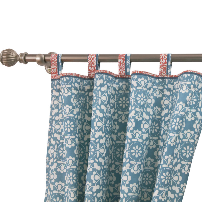 Kaw Set of 2 Panel Curtains, Multicolor Geometric Patterns, Polyester - Benzara