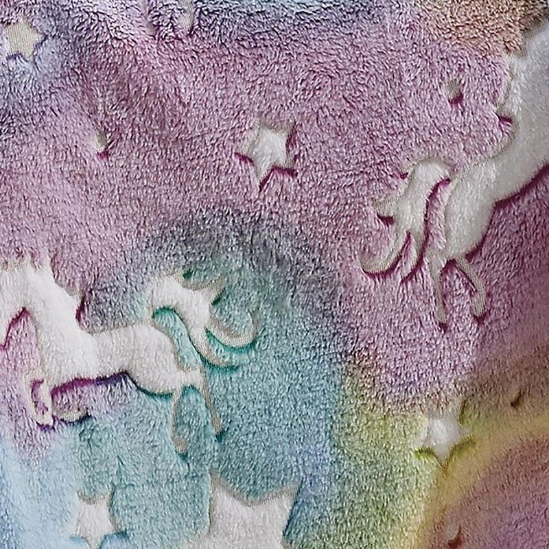 Star Glow Unicorn Micro Plush All Season Throw 50" X 60" Multicolor by Plazatex