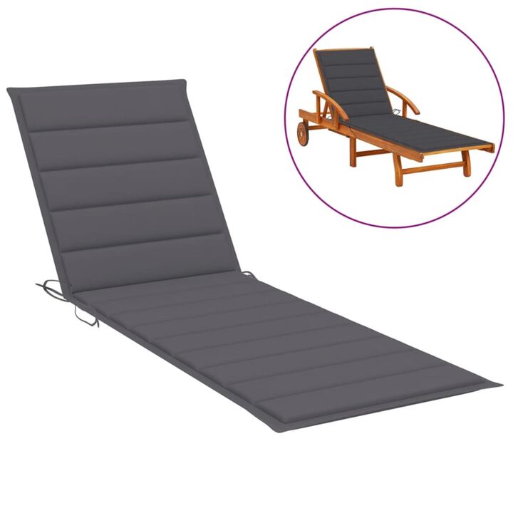 vidaXL Sun Lounger Cushion Anthracite 78.7"x19.7"x1.6" Fabric