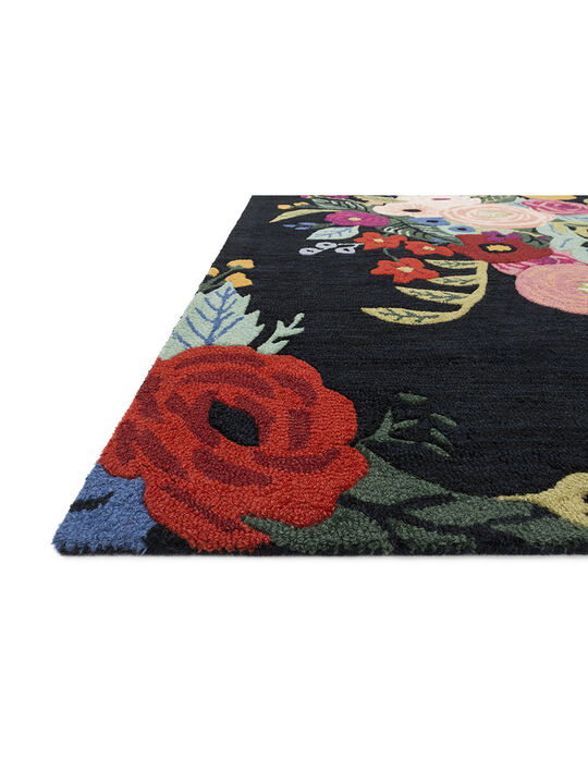LESF LES03 Black/Multi 18" x 18" Sample Rug