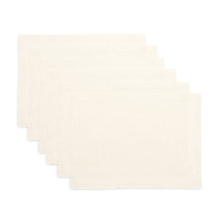 Solino Home 100% Pure Linen Placemats 14 x 19 Inch Set of 6 | Fete