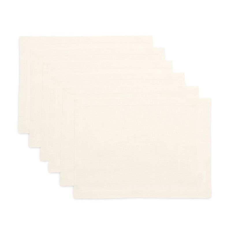 Solino Home 100% Pure Linen Placemats 14 x 19 Inch Set of 6 | Fete