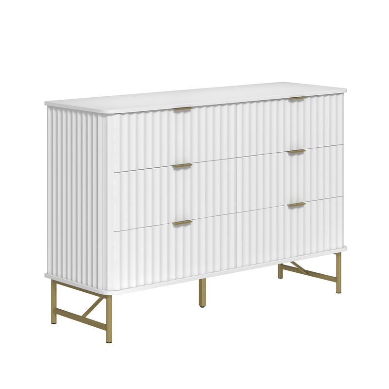 6-Drawer Dresser Chest with Metal Base
