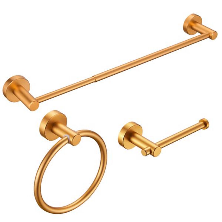 3-Piece Bathroom Hardware Set with Thick Space Aluminum Towel Bars