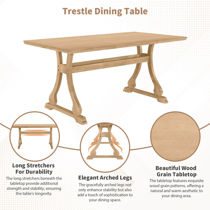 Merax Retro Table with Chairs and Bench Dining Set