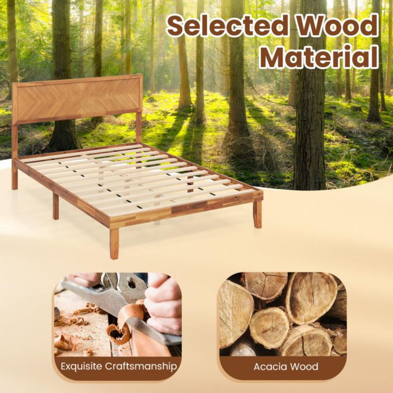 Bed Frame with Headboard and Storage Space for Practical and Stylish Bedroom Organization